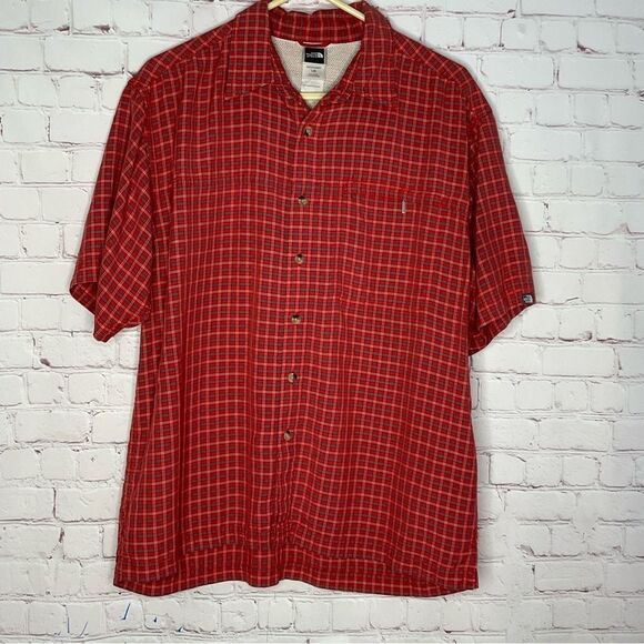 The North Face Men’s Modal Blend Short Sleeve Mesh Lined Outdoor Plaid‎ Shirt L - Picture 6 of 9
